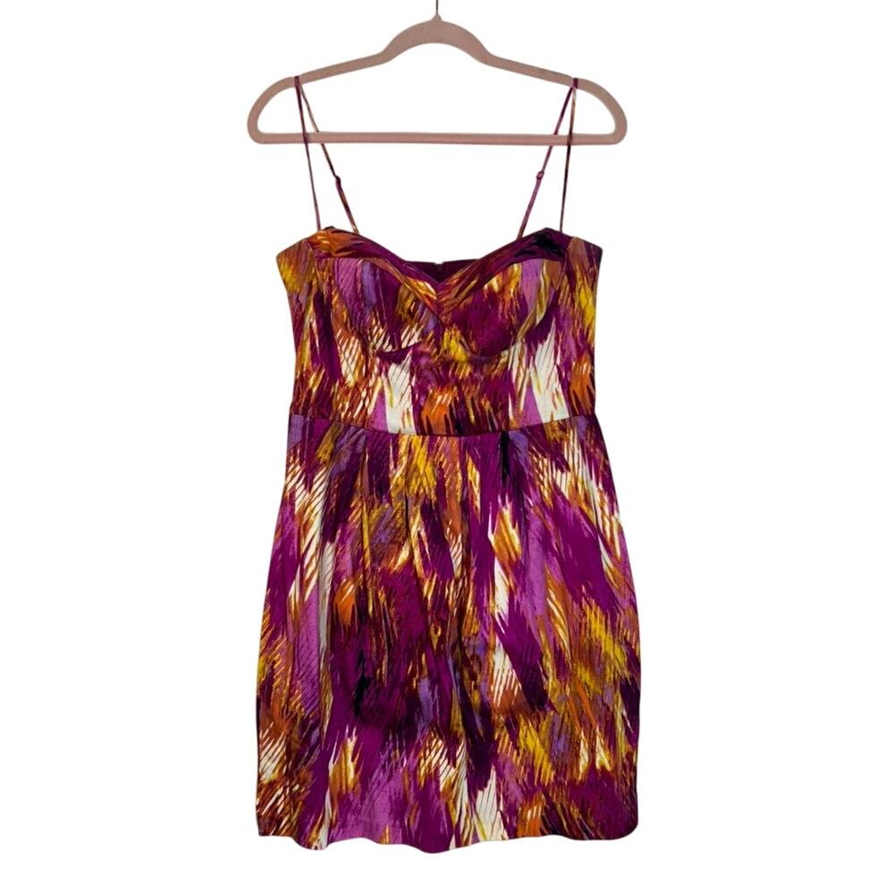Bisou Bisou Pink Brown‎ Strapless Sexy Sweetheart Neckline Mini Dress Size 12